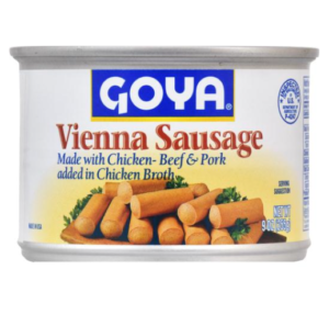 GOYA VIENNA SAUSAGE WITH CHICKEN BEEF & PORK IN BROTH 9 OZ
